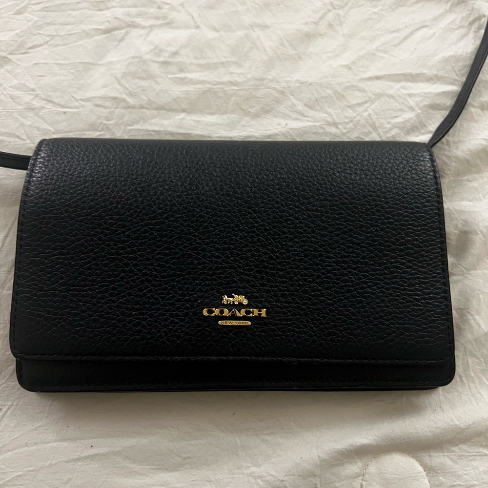 Coach Black Pebbled Leather Crossbody Bag